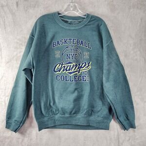 Urban Outfitters Basketball NYC Champs College Graphic Sweatshirt Teal Size L/XL
